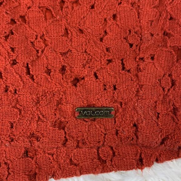 Volcom low rise burnt orange crochet overlay dressy shorts, size 0 - Picture 5 of 12